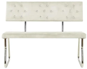 vidaXL Bankje 110 cm fluweel crèmewit