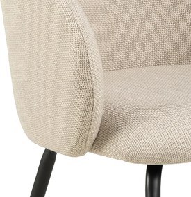 CLARA Beige (stof Monza 24)/zwarte poten - MODERNE GESTOFFEERDE KUIPSTOEL VOOR WOONKAMER/EETKAMER/KANTOOR LOFT