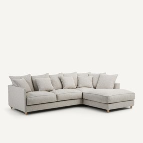 Hoekbank van viscose met structuur en linnen, LAZARE