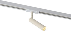 Moderne spot beige met wit voor railsysteem 1-fase - Iconic Ivy