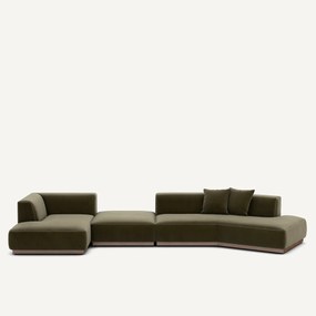 Open hoekbank links XL fluweel, Jacopo