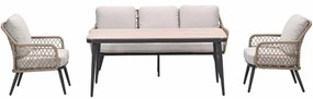 Garden Impressions Kalibo lounge dining set 4-delig - donker grijs