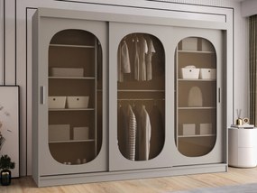 Kledingkast Hartford 522, Kasjmier, 200x250x62cm, 221 kg, Kledingkast deuren: Schuivend, Aantal planken: 5, Aantal planken: 5