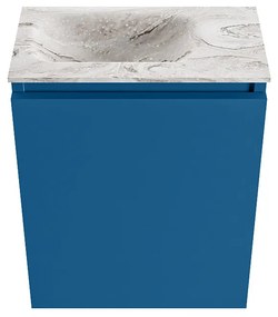 Mondiaz Ture DLux toiletmeubel 40cm jeans met wastafel glace links zonder kraangat