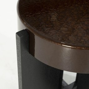 Eleonora Juliet Luxe Bijzettafel Rond Bruin - 40 X 40cm.