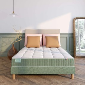 Matras voor gevoelige rug, 672 veren, 7 zones, stevige ondersteuning, zacht comfort