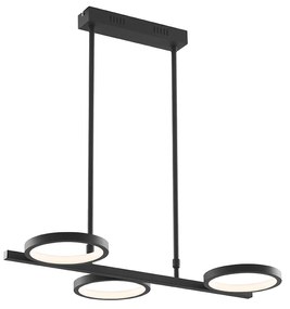 Moderne hanglamp zwart incl. LED 3-staps dimbaar 3-lichts - Vivé