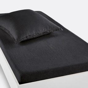 Hoeslaken in gewassen linnen, omslag 30 cm, Linot