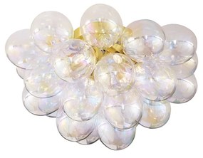 Design plafondlamp messing met regenboog glas 6-lichts - Uvas