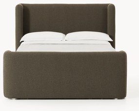 Bouclé boxspring bed Perla met opbergruimte