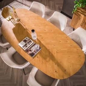 Organische Eetkamertafel Teak 215 Cm - 215 X 105cm.