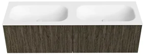 Mondiaz Kurve 150cm badmeubel shadow met 2 lades en wastafel big small dubbel zonder kraangat