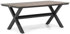 Tuinset 4 personen 180 cm Aluminium/Textileen /Aluminium/textileen Grijs Presto Tarenta/Forest