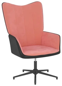 vidaXL Relaxstoel fluweel en PVC roze