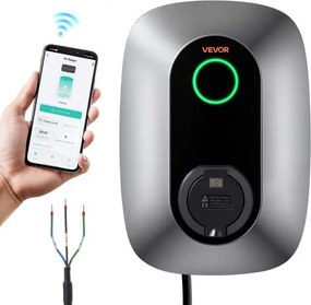 VEVOR Wallbox EV-laadstation 7 kW eenfase 230 V AC type 2 IP54 32 A, EV-lader voor alle elektrische voertuigen en plug-in hybriden, slimme autolader met app-bediening en led-display