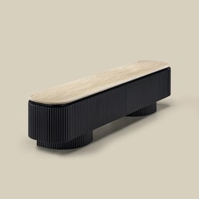 TV Meubel Met Travertin - 200x40x55cm.