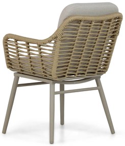 Tuinset 4 personen 90 cm Aluminium/wicker Taupe Coco Antoni/Bristol