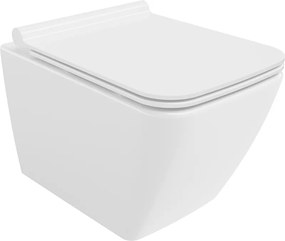 Mexen Vega rimloze wc-pot met slimsysteem en soft-close duroplast toiletbril, glanzend wit - 30654000
