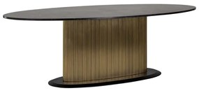 Richmond Interiors Ironville Ovale Eettafel Goud Met Marmer - 235 X 110cm.