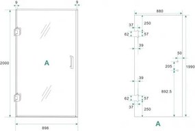 Mueller Less glas voor nisdeur 90x200cm