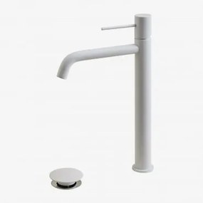 Orveta Click-clack Messing Wastafelkraan En Afvoerklepset Wit & ↑30 Cm & Klep Met Overloop - Sklum