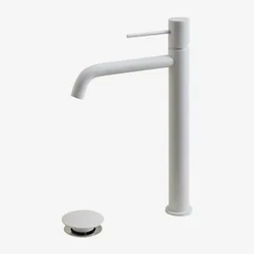 Orveta Click-clack Messing Wastafelkraan En Afvoerklepset Wit & ↑30 Cm & Klep Met Overloop - Sklum