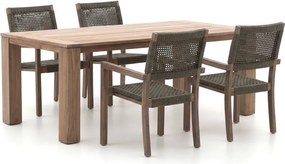 + 15% kassakorting | Diningset ROUGH | 4 personen teakhout | Tuinset stapelbaar | 5-delig | Kees Smit Tuinmeubelen