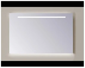 Sanicare Q-mirrors spiegel zonder omlijsting / PP geslepen 85 cm. horizontale strook + Ambi licht onder cold white leds