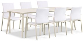Tuinset 6 personen 240 cm Aluminium/textileen Taupe Lifestyle Garden Furniture Rome/Vienna