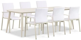 Tuinset 6 personen 240 cm Aluminium/textileen Taupe Lifestyle Garden Furniture Rome/Vienna