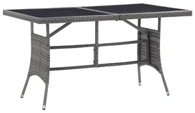 vidaXL Tuintafel 140x80x74 cm poly rattan grijs