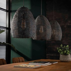Zwart-bruine Hanglamp Met Ovale Kappen