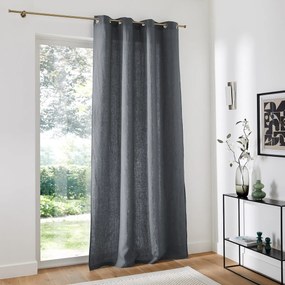 Gordijn in gewassen linnen met oogjes Onega