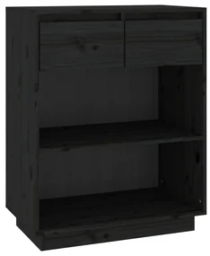 vidaXL Wandkast 60x34x75 cm massief grenenhout zwart