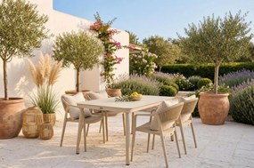 Tuinset 4 personen 160 cm Kunststof Taupe Domani Furniture Toscano/Tavano