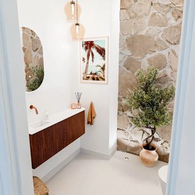 Mondiaz Joya 110cm toiletmeubel ronding rechts ruby met wastafel faye links zonder kraangat talc