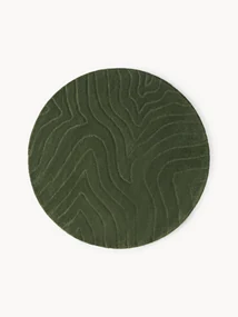 Rond wollen vloerkleed Aaron, handgetuft