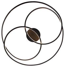 Plafondlamp zwart 78 cm incl. LED 3 staps dimbaar - Rowin