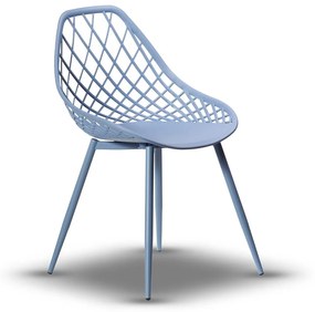 CHICO stoel licht blauw - modern, opengewerkt, voor de keuken / tuin / café