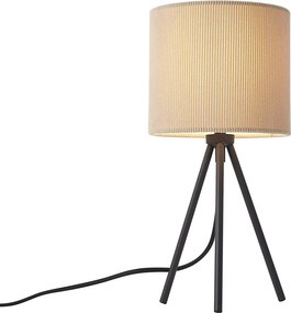 Moderne tripod tafellamp taupe met velours kap - Luz