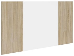 vidaXL Hoofdbord 160x1,5x80 cm bewerkt hout wit en sonoma eikenkleurig