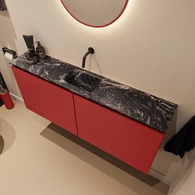 Mondiaz Ture DLux toiletmeubel 120cm fire met wastafel lava midden zonder kraangat