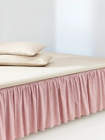 Gestreepte katoenen bedskirting Twyla met franjes