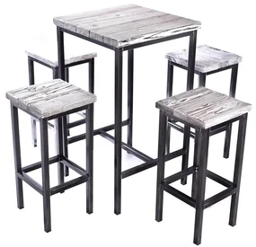 CHYRKA® Bartafel barkruk LS bartafel SAMBOR barmeubel loft vintage bar industrieel design handgemaakt hout metaal