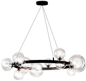 Hangende plafondlamp met glazen bollen op een rand APP906-15CP