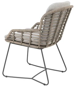4 Seasons Outdoor Lugano dining set pure met Prado tafel teak blad Ø 160 cm * Sale *  Tuinset    houtkleur weerbestendig