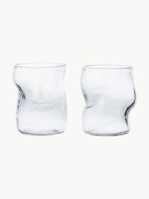 Mondgeblazen waterglazen Dimple, 2-delig
