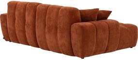 Goossens Excellent Bank Kubus - 30 X 30 Cm Stiksel rood, stof, 1,5-zits, modern design met chaise longue rechts