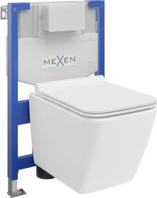 Mexen Vega inbouwtoiletset WC frame Fenix XS-F met WC-pot en softclose zitting, wit glans - 68030654000