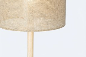 Landelijke Vloerlamp Hout Met Linnen Kap Naturel - Mels Taupe